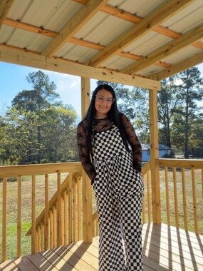 Black & White Checkered Jumpsuit